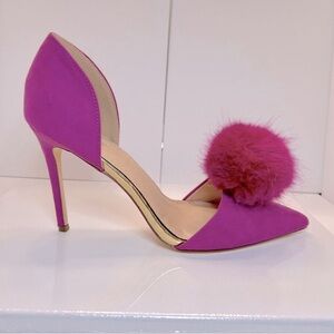 VENUS Pink High Heels with Pom Pom